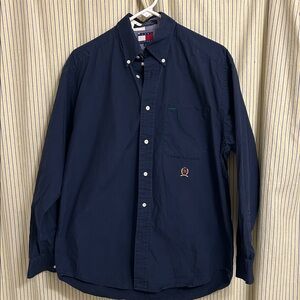 Tommy Hilfiger Dark Blue Casual Button Down Shirt